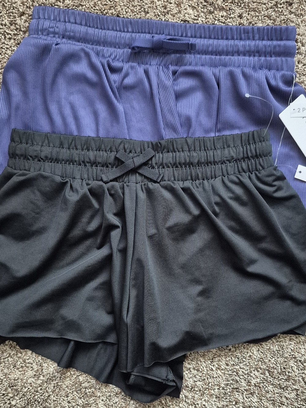 Yogalicious Girls Ribbed Athletic Sport Athletic Shorts 2 Piece Sz 10 Med Black